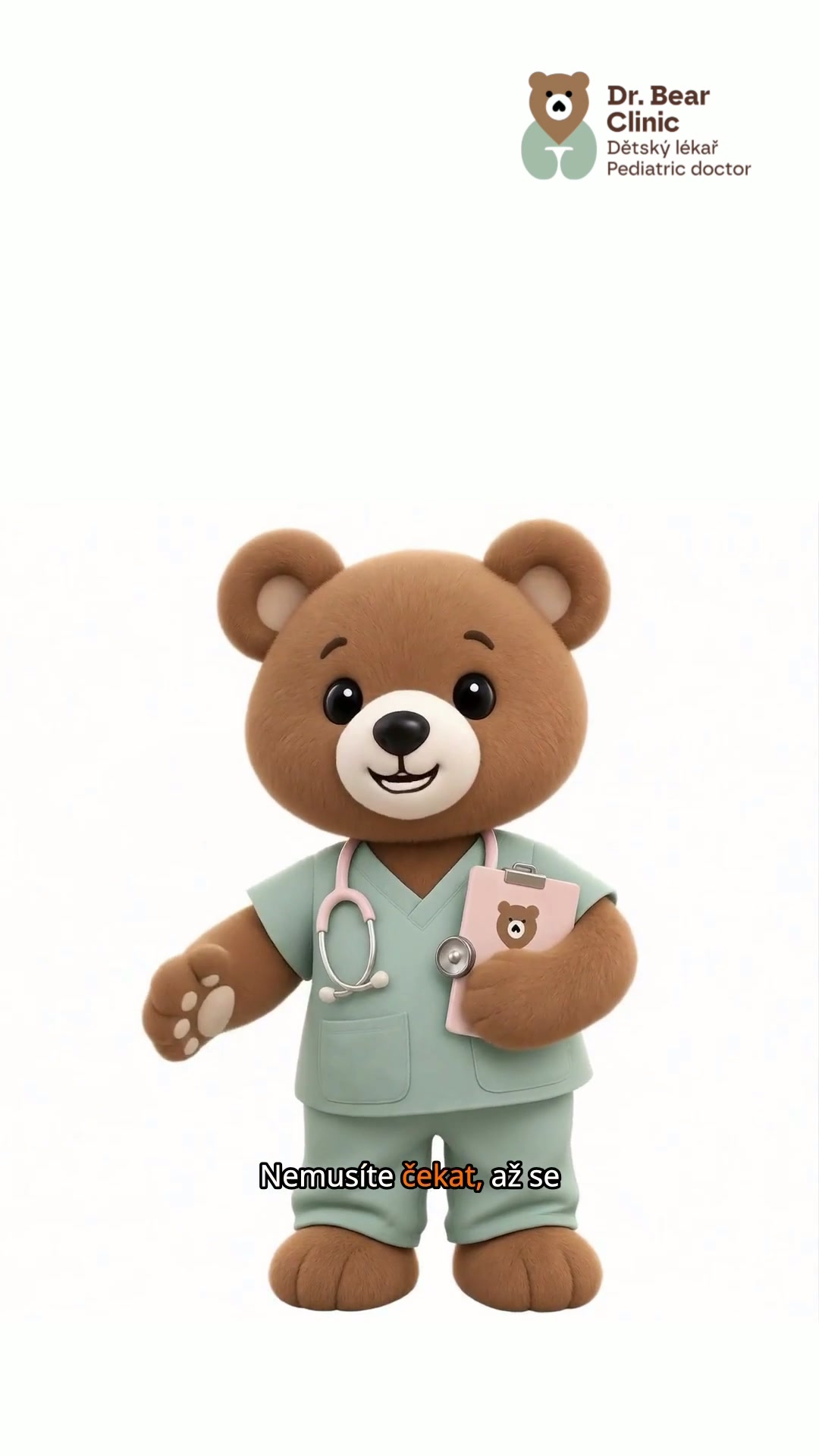 Dr. Bear Clinic — edukativní reel na IG kliniky — AI avataři